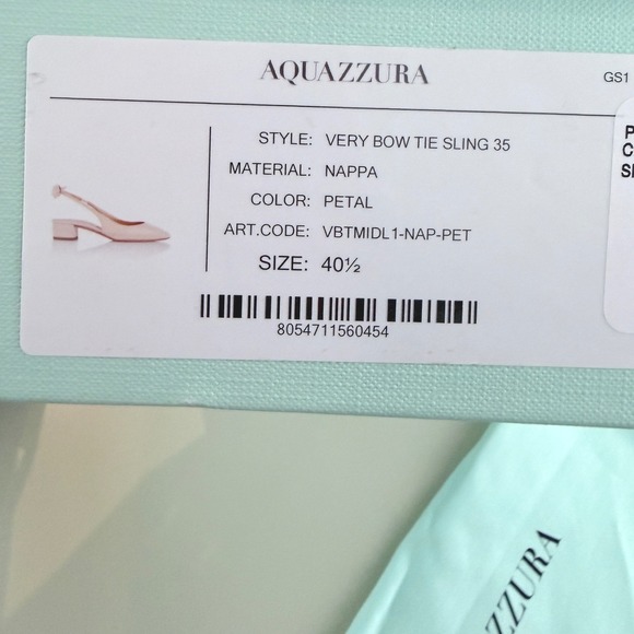 Aquazzura Very Bow Tie Sling 35 Petal Pink Nappa Leather Pumps 40.5 $725 MSRP - Picture 4 of 14